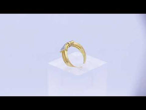 18K Yellow Gold Statement Bow Ring | Natural Diamond Ribbon Love Knot Motif | Modern Luxury Cocktail Jewelry