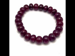 Natural Ruby Stretch Bracelet | Smooth 10-11mm Rondelle Beads | 24 Pcs 206 Carats | Scarlet Red VVS Clarity | Gemstone Beads Wrist Jewelry