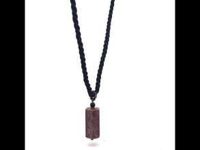 Natural Jasper Gemstone 25mm Hexagon Shape With Black Twisted Cord Pendant Necklace Known For Grounding Protection And Harmony