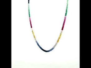 Natural Emerald Ruby Blue & Yellow Sapphire Multi Precious Necklace Jewelry