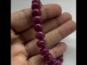 Natural Ruby Bracelet | Smooth 8-9mm Rondelle Beads 25 Pcs 161 Carats | Burgundy Red VVS Clarity | Precious Gemstone Jewelry
