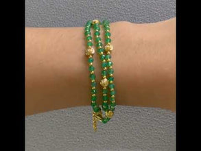 Grounding Stone Natural Onyx 4mm with 925 Sterling Silver Station Necklace Faceted Rondelle Beaded Gemstone Gold Charms