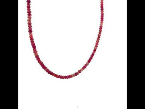 Natural Ruby July Necklace | Rondelle 4mm Faceted Cut Gemstone Beads | 16.5 Inch Birthstone Jewelry