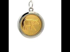 Tri-Dathu Zodiac Ox Divine Pendant – Handcrafted Unisex Talisman in Gold, Silver & Copper for Strength, Luck & Spiritual Energy Gift