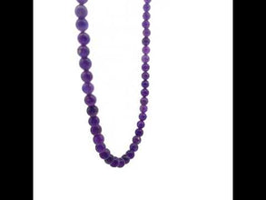 Natural Amethyst Africa Plain Ball 5mm Gemstone Necklace Jewelry