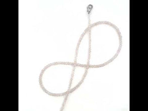 Natural Rose Quartz Necklace | Rondelle 4mm Faceted Cut Gemstone Beads | 18.7 Inch Handmade Jewelry