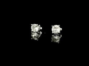 18K White Gold Natural Sapphire Solitaire Stud Earrings | Timeless Classic Minimalist Fine Jewelry