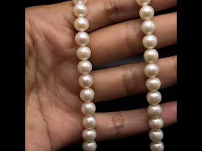 Natural Pearl 7.00 mm White Color Handmade Necklace Jewelry