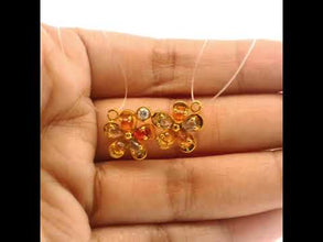 18K Yellow Gold Natural Diamond & Multi-Color Sapphire Floral Cluster Pendant | Contemporary Design