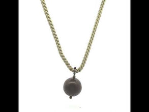 Natural Jasper Gemstone 20mm Ball With Olive Green Twisted Cord Pendant Necklace Believed To Promote Balance And Grounding