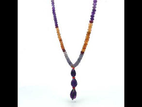 Tanzanite Natural, Amethyst, Citrine, and Spessartite Garnet Necklace