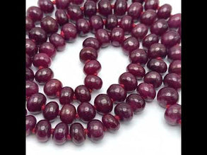Natural Ruby Bead Necklace | Smooth 9-10mm Rondelle Beads 90 Pcs 617 Carats | Crimson Red VVS Quality | 27 Inch Luxury Gemstone Jewelry