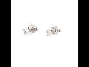 18K White Gold Stud Earrings | Natural White Sapphire Solitaire | Brilliant Shine Classic Prong Set Design