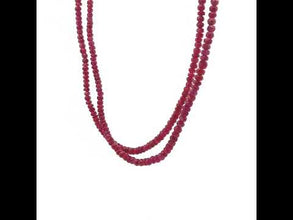 Natural Ruby Matinee Necklace | Rondelle 4mm Faceted Cut Gemstone Beads | 37 Inch July Birthstone Jewelry