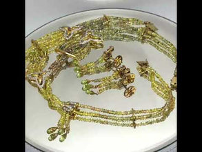 9K Two-Tone Gold | Natural Sapphire, Tourmaline & Diamond Necklace & Bracelet Set