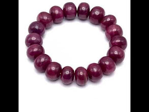Natural Ruby Bracelet | Smooth 11–13mm Rondelle Beads 18 Pcs 274 Carats | Deep Burgundy Red VVS Clarity | Precious Stone Jewelry