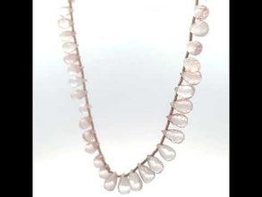 Natural Rose Quartz Briolette Drop Gemstone Necklace Jewelry