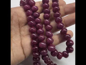 Natural Ruby Opera Necklace | Smooth 9-10mm Rondelle Beads 87 Pcs 620 Carats | Crimson Red VVS Clarity | 26.4 Inch High Value Precious Gemstone Jewelry