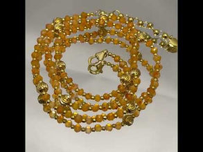 Natural Carnelian 4mm with 925 Sterling Silver Station Necklace Faceted Rondelle Beaded Gemstone Gold Charms Vitality Stone