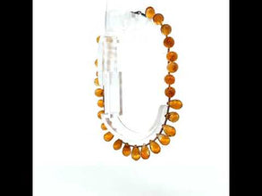 Natural Citrine Gemstone Bracelet | Briolette 8x6mm Rondelle Cut Gemstone Beads | 7.3 Inch November Birthstone Jewelry