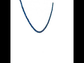 Natural Blue Sapphire Plain Rondelle Beads Precious Necklace