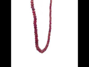 Natural Ruby Birthstone Necklace | Rondelle 4mm Faceted Cut Gemstone Beads | 15 Inch Stackable Jewelry