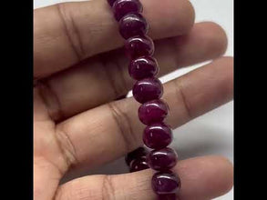 Natural Ruby Bracelet | Smooth 7–9mm Rondelle Beads 28 Pcs 140 Carats | Rich Crimson Red VVS Clarity | High-Clarity Gemstone Jewelry