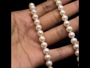 Natural Freshwater Pearl 7mm White Round Necklace 16.7inch Fine Jewelry Necklace for Clarity and Soft Glow