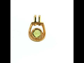 14K Yellow Gold Natural Peridot Bezel-Set Solitaire Pendant | Minimalist Gold Design