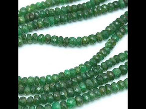 Natural Precious Necklace Zambia Emerald Gem Beads 2 Strands Layered Unique Jewelry