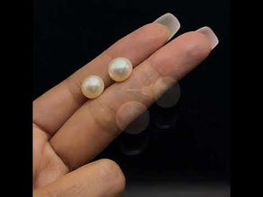 Freshwater Pearl Earring Soft Pink Color Button 9mm Plain Smooth Studs Excellent Luster Jewelry Gift for Her Love and Elegance