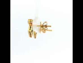 18K Yellow Gold Natural Sapphire & Diamond Stud Earrings | Contemporary Square Block Cluster Jewelry