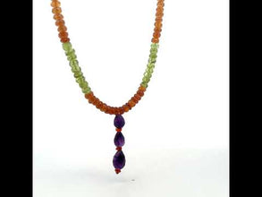 Peridot Natural, Spessartite, Amethyst, and Citrine Necklace
