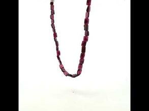 Handmade Natural Garnet Tube Bead 15