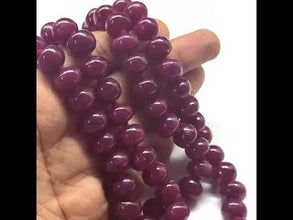 Ruby Gemstone Necklace | Smooth 10–11mm Rondelle Beads 81 Pcs 728 Carats | Rich Crimson Red VVS Clarity | 27 Inch Birthstone Precious Jewelry