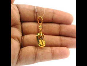 18K Yellow Gold Natural Diamond & Pear-Shaped Peridot Drop Pendant | Timeless Gemstone Jewelry