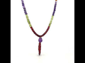 Citrine Natural, Garnet, Amethyst, Peridot, and Spessartite Necklace
