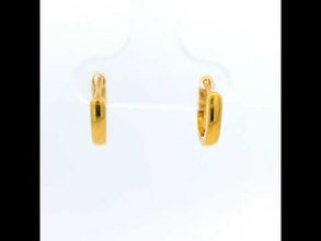 18K Yellow Gold U-Shape Huggie Hoop Earrings | Classic Minimalist Everyday Wear Fine Jewelry