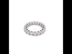 18K White Gold Natural Diamond Eternity Ring | Classic Stackable Wedding Band | Timeless Elegance