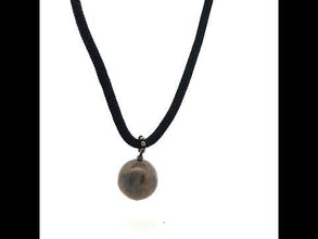Natural Jasper Gemstone 20mm Ball Black Twisted Cord Pendant Necklace for grounding stability