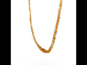 Natural Citrine Necklace | Rondelle 4mm Hand Faceted Cut Gemstone Beads | 15.2 Inch November Birthstone Jewelry