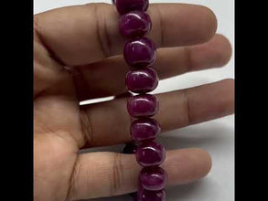 Natural Lustrous Ruby Bracelet | Smooth 9–11mm Rondelle Beads 23 Pcs 191 Carats | Burgundy Red VVS Clarity | High Quality Gemstone Jewelry