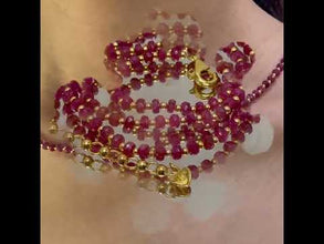 Modern 925 Sterling Silver Station Necklace with Natural Ruby 4.5mm Faceted Rondelle Beaded Gemstone Confidence Stone