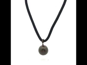Natural Jasper Gemstone 20mm Ball Dark Twisted Cord Pendant Necklace for protective energy