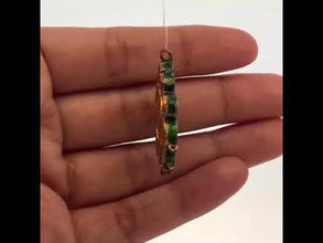 22K Yellow Gold Polki Diamond & Meenakari Floral Mandala Pendant Traditional Kundan Heritage Jewelry
