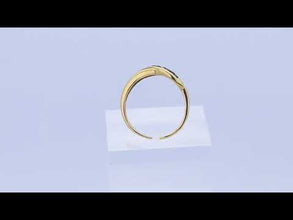 18K Yellow Gold Crossover Band Ring | Natural Sapphire & Diamond | Channel-Set Baguette Crisscross Design