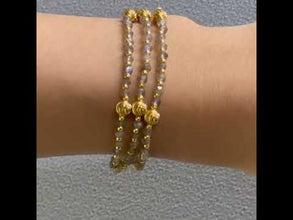 Natural Labradorite 4mm with 925 Sterling Silver Station Necklace Faceted Rondelle Beaded Gemstone Gold Charms Transformation Stone