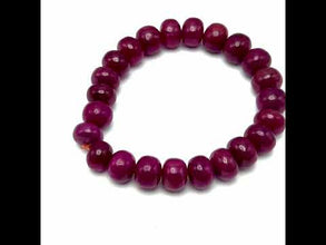 Natural Ruby Bracelet  | Smooth 10-11mm Rondelle | 23 Pcs 228 Carats | Crimson Red VVS Clarity | Classic Gemstone Jewelry