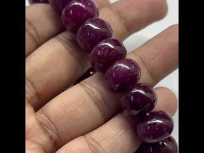 Natural Ruby Bracelet | Smooth 12-13mm Rondelle Beads 18 Pcs 282 Carats | Rich Scarlet Red VVS Clarity | Stretchable Handmade Gemstone Jewelry