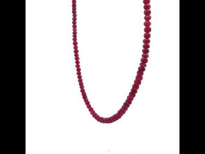 Natural Ruby Gemstone Necklace | Rondelle 5mm Faceted Cut Gemstone Beads | 16.6 Inch July Birthstone Jewelry